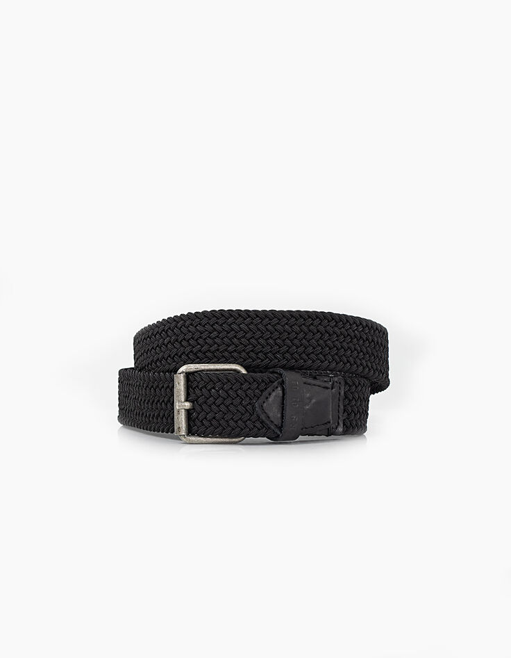 Schwarzer Herren-Flechtgürtel aus Textil-1