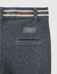 Pantalon gris anthracite maille à ceinture rayée garçon -5