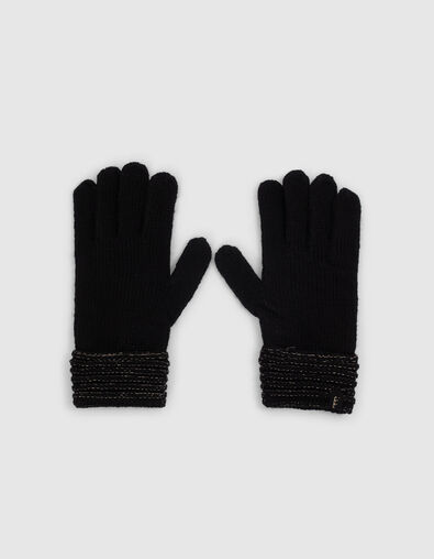 M&auml;dchenstrickhandschuhe mit goldfarbenem Garn am Umschlag - IKKS