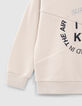 Beige sweater REFLECTERENDE rubber tekst jongens-6