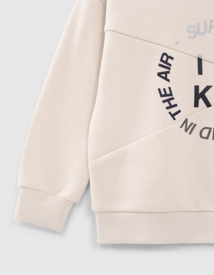 Beige sweater REFLECTERENDE rubber tekst jongens-6
