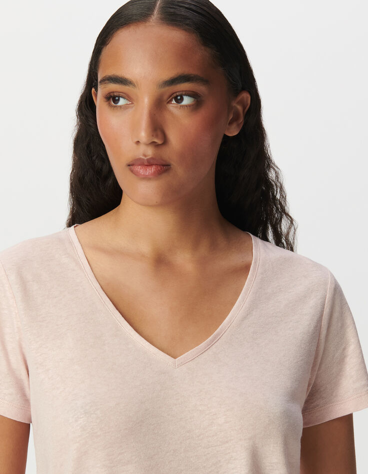 Camiseta manga corta rosa irisado loose mujer-4