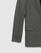 Veste de tailleur noire motif pied-de-poule Femme-3