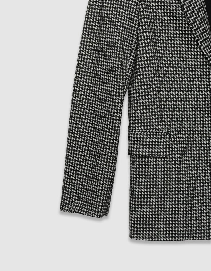 Zwarte blazer pied-de-poule-motief Dames-3 Zwarte blazer pied-de-poule-motief Dames-3