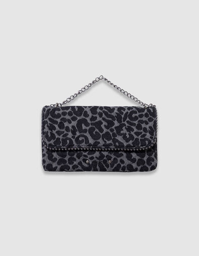 Girls&rsquo; black bag with leopard print and microbead edge - IKKS