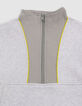 Sweat camionneur gris et kaki passepoil anis garçon-6
