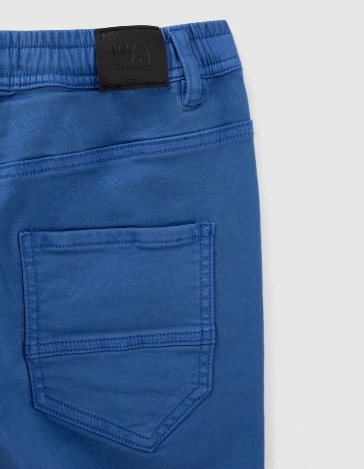 Elektrisch blauwe bermuda elastische taille jongens-4