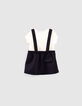 Ensemble robe navy et tee-shirt écru bébé fille-4