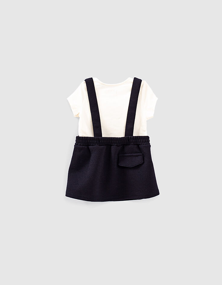 Ensemble robe navy et tee-shirt écru bébé fille-4 Ensemble robe navy et tee-shirt écru bébé fille-4