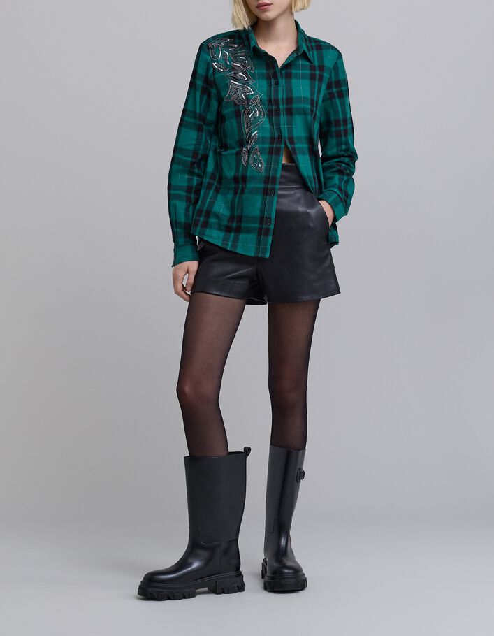 Ikks Chemise Carreaux Verte Femme Chemise Verte Motif Carreaux