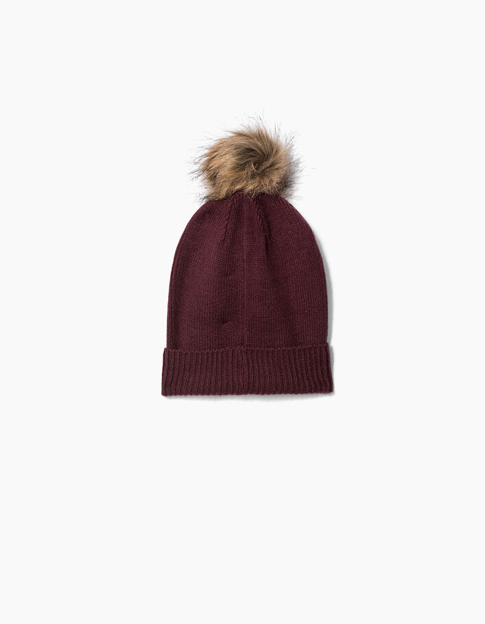 Girls' burgundy beanie hat - IKKS