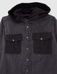 Medium grey jeanshemd afneembare kap jongens -3