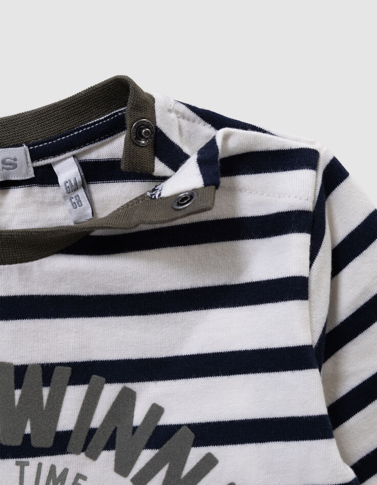 Baby boys’ striped T-shirt and trousers outfit-6