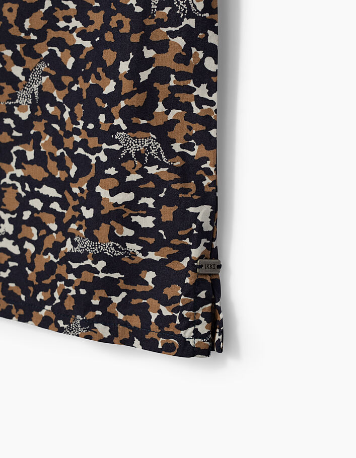 Hellbeiges Jungenhemd mit Camouflage-Leoparden  - IKKS