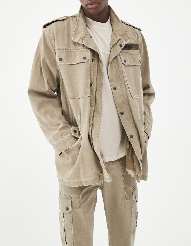 Sahariana Terra® Denim caqui claro hombre-1