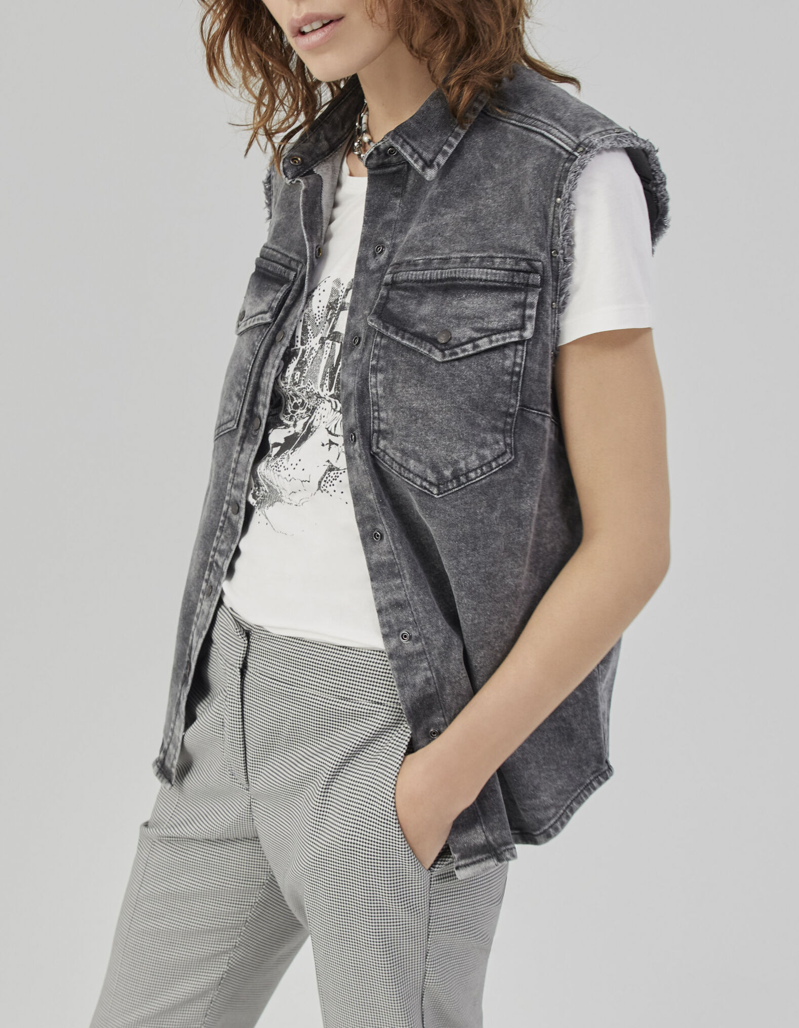 Sobrecamisa gris mujer new arrivals