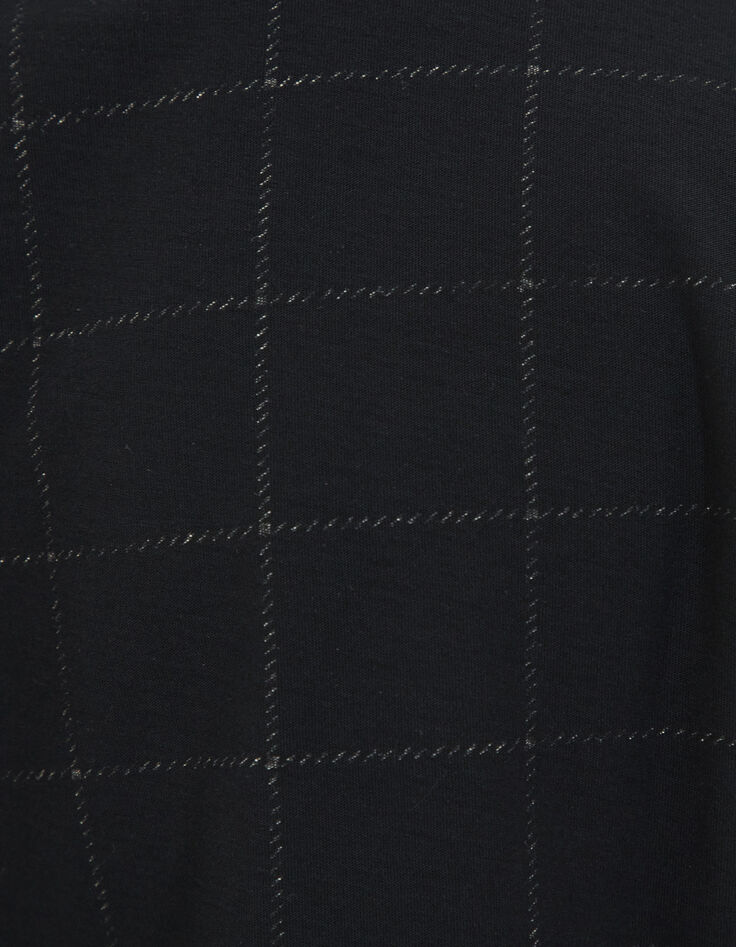 Tee-shirt noir à carreaux IKKS BETTER Homme-4