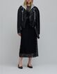 Schwarzes Midi-Damenspitzenkleid-9