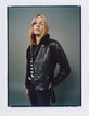 Women’s black leather jacket with faux sheepskin collar-8