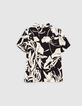 Boys’ black and ivory flower mini me Ecovero® shirt-4
