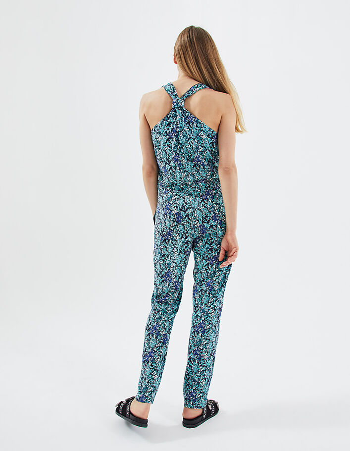 Women’s Sea Flowers-print sleeveless long jumpsuit-3
