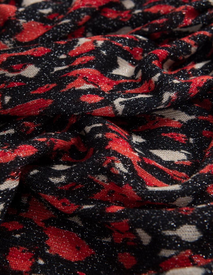 Pull noir tricot fin imprimé ikat Femme-8 Pull noir tricot fin imprimé ikat Femme-8