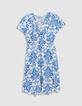 Robe LENZING&trade; ECOVERO&trade; imprim&eacute; fa&iuml;ence bleu Femme-6