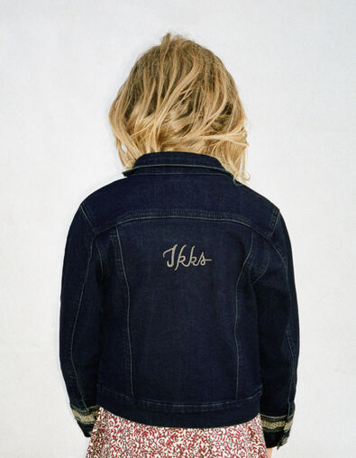 Girls’ rinse wash denim jacket + print/embroidery on back - IKKS