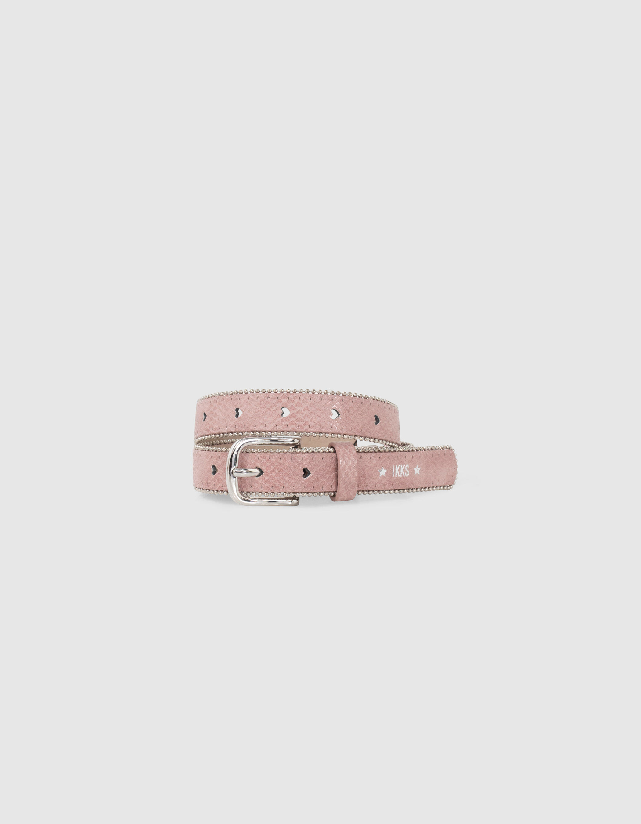 Ceinture rose ajouree coeurs et microbilles fille IKKS