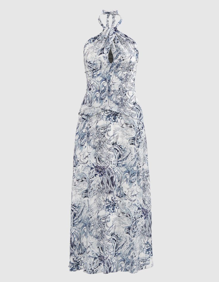 Robe écrue LENZING™ ECOVERO™ imprimé tatoo Femme-6