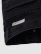 Short en jean noir Waterless bords frangés fille-7