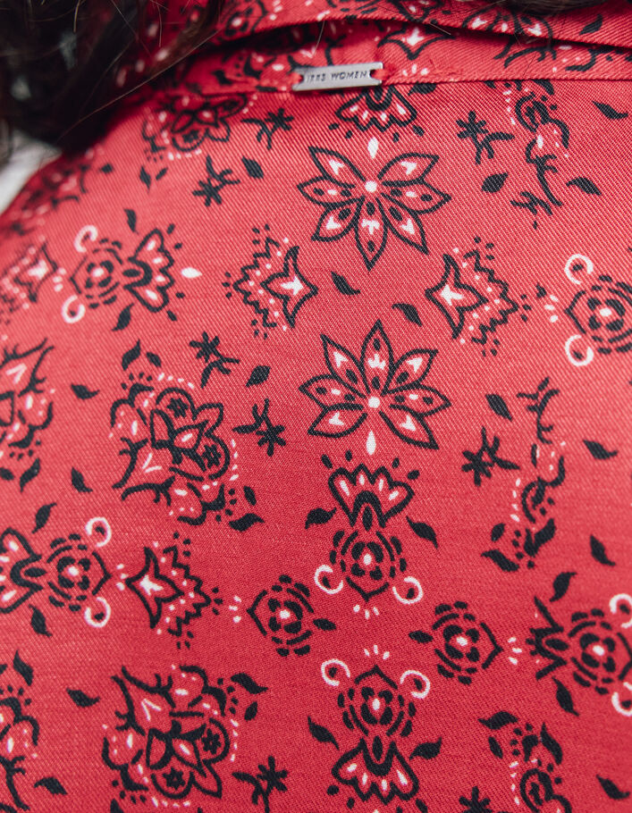 Women's red bandana print viscose shirt - IKKS