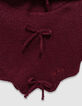 Girls’ pink glittery knit cowl with bow decor-4