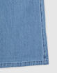 Blaue, WEITE M&auml;dchenjeans mit aufgesetzten Taschen-4