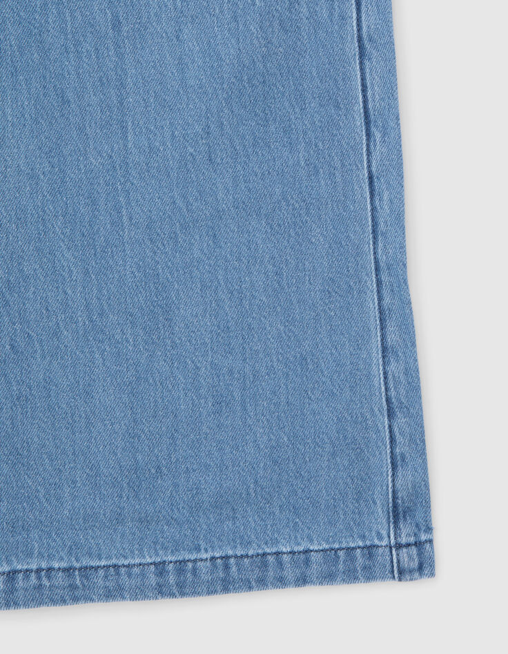 Blaue, WEITE M&auml;dchenjeans mit aufgesetzten Taschen-4