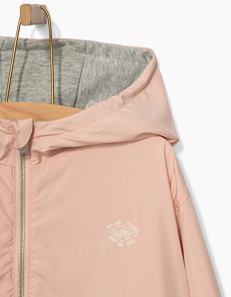 Girls’ pastel pink and grey reversible jacket-6