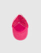 Fuchsia Mädchenschirmmütze mit Stickerei vorne-5