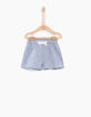 Short azul cielo de rayas bordado estrellas coral bebé-1