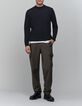 Men's navy mock-neck sweater-2