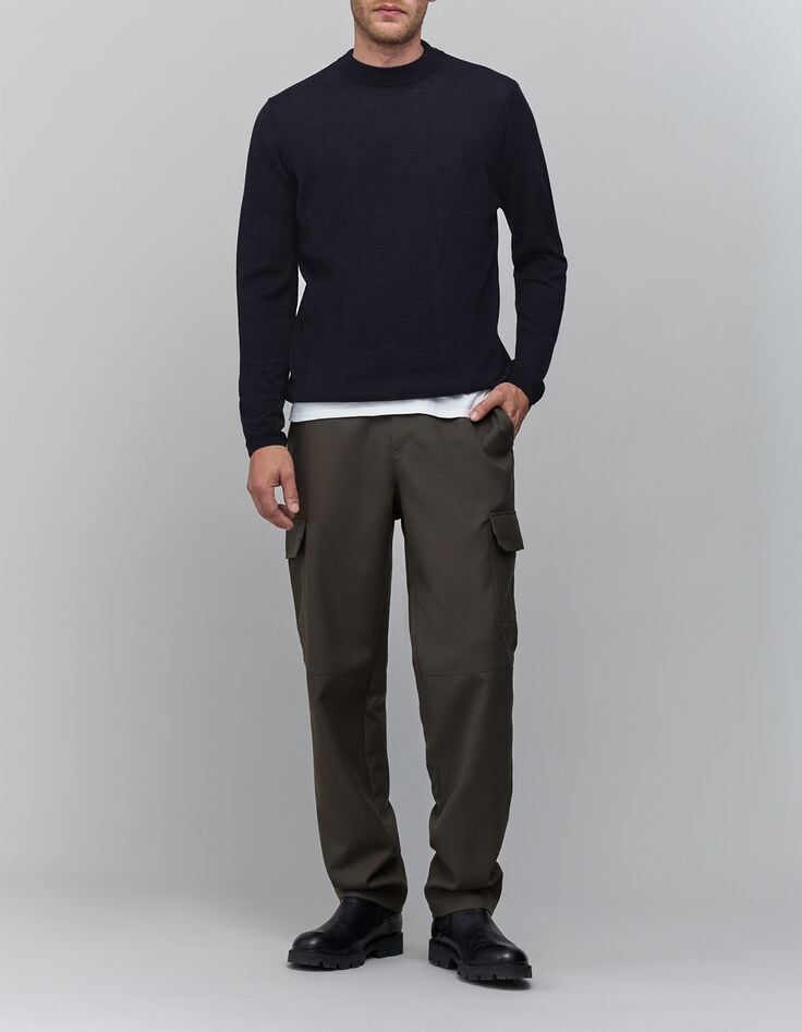 Men's navy mock-neck sweater-2 Men's navy mock-neck sweater-2