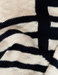 Pull &eacute;cru tricot rayures marine et chiffre gar&ccedil;on-6