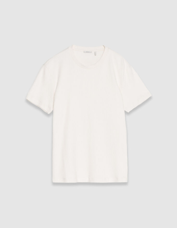 Ecru T-Shirt Bio-Baumwolle mit Pr&auml;gung-6