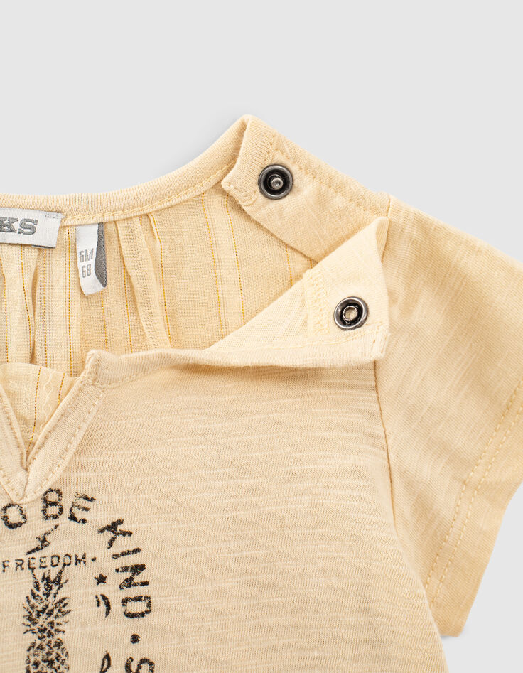 Weizengelbes Mix-and-Match Babymädchen-T-Shirt mit Message-5