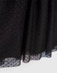 Cremeweiß-Schwarz gestreiftes Mädchenkleid mit Tutu-Rock-4