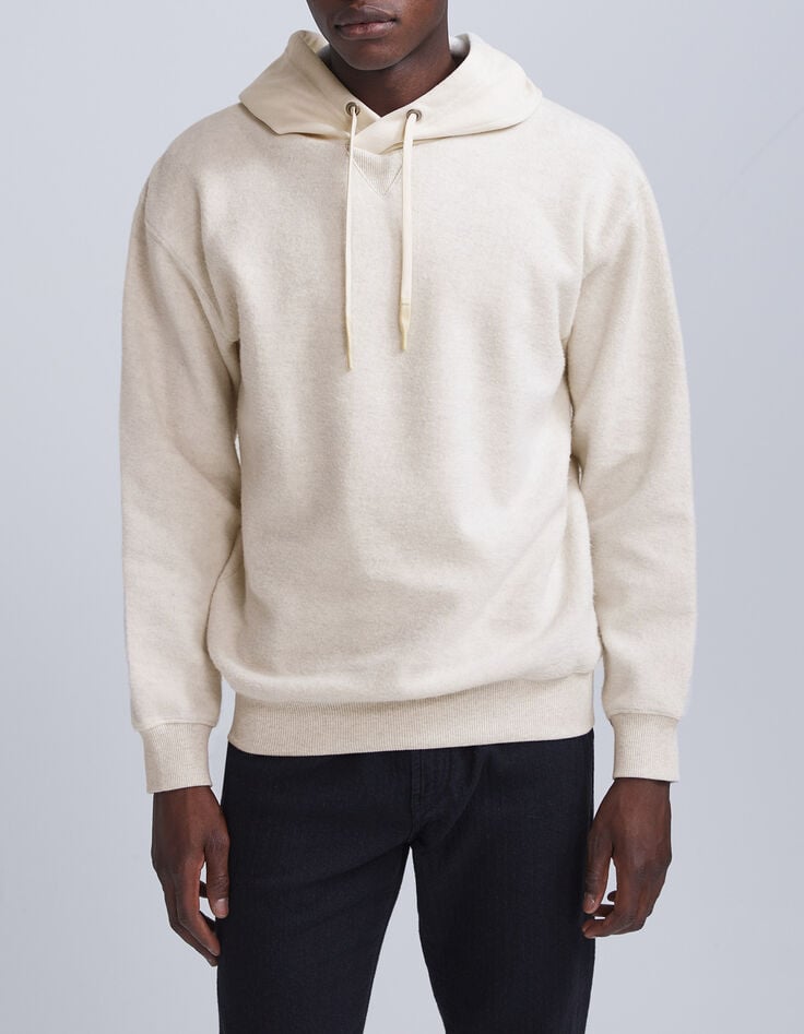 Sweat coloris naturel en molleton biface Homme-1