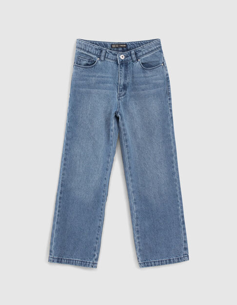 Girls' medium blue wide leg jeans