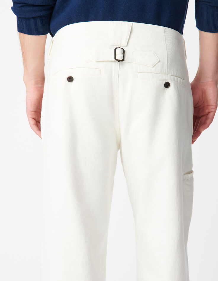 Vaqueros blancos de corte recto para hombre-6