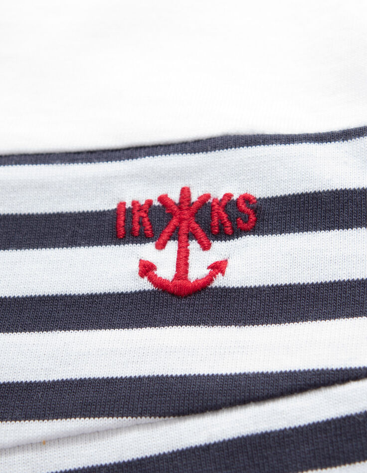 T-shirt marini&egrave;re coton bio d&eacute;coupes et broderie gar&ccedil;on-7