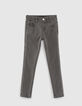 Light Grey Skinny-M&auml;dchenjeans mit Schr&auml;gband seitlich  -3