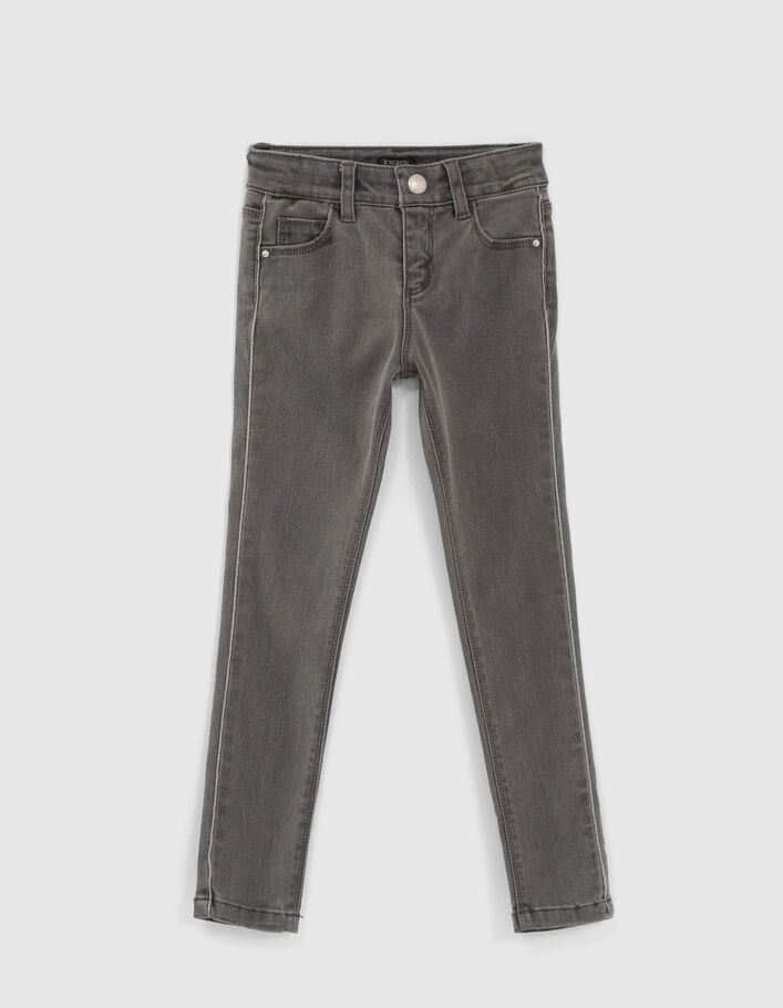Light grey skinny jeans met zijbiezen meisjes   - IKKS